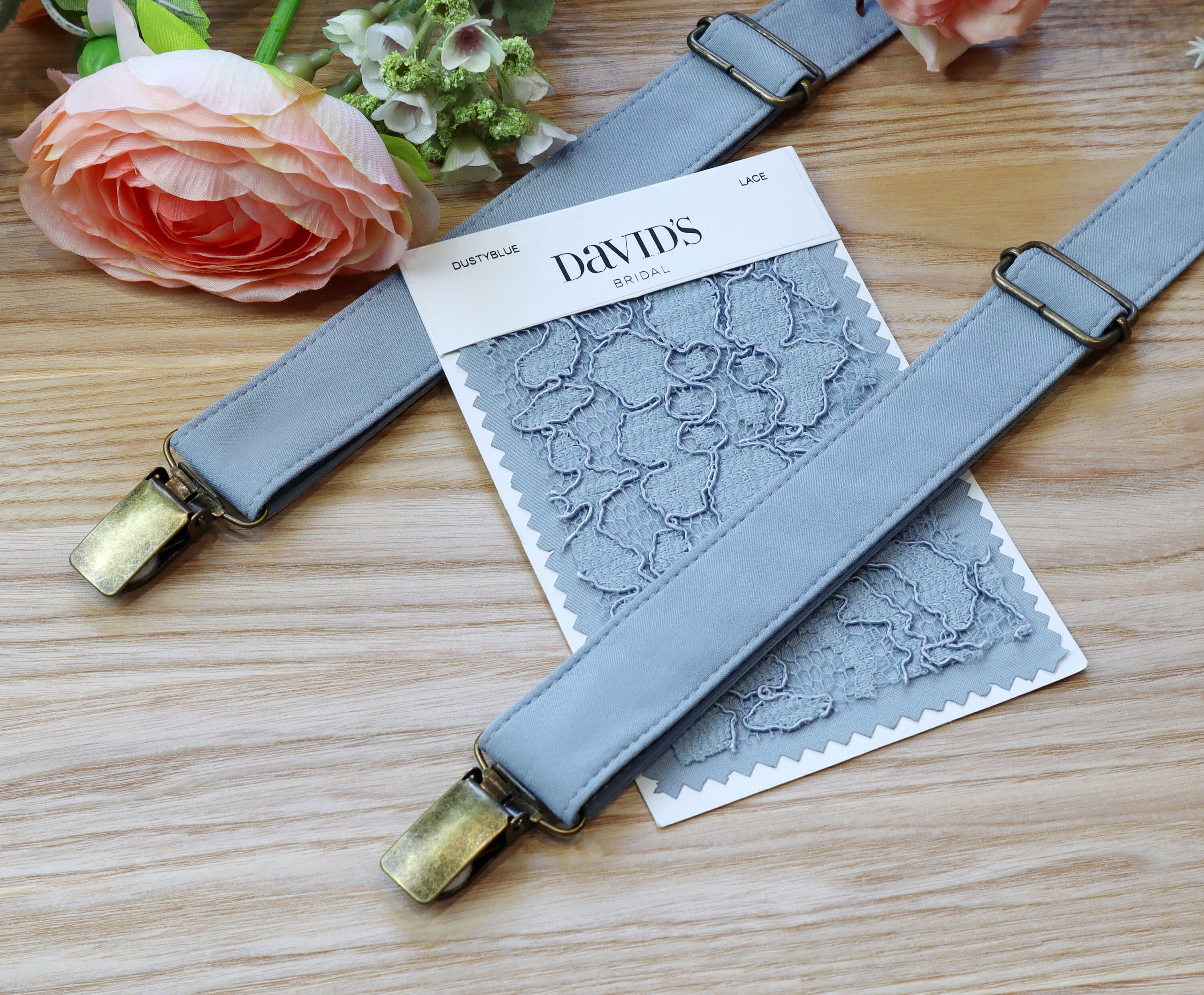 Flower Girl Sash Tie Sash Bow DUSTY BLUE David