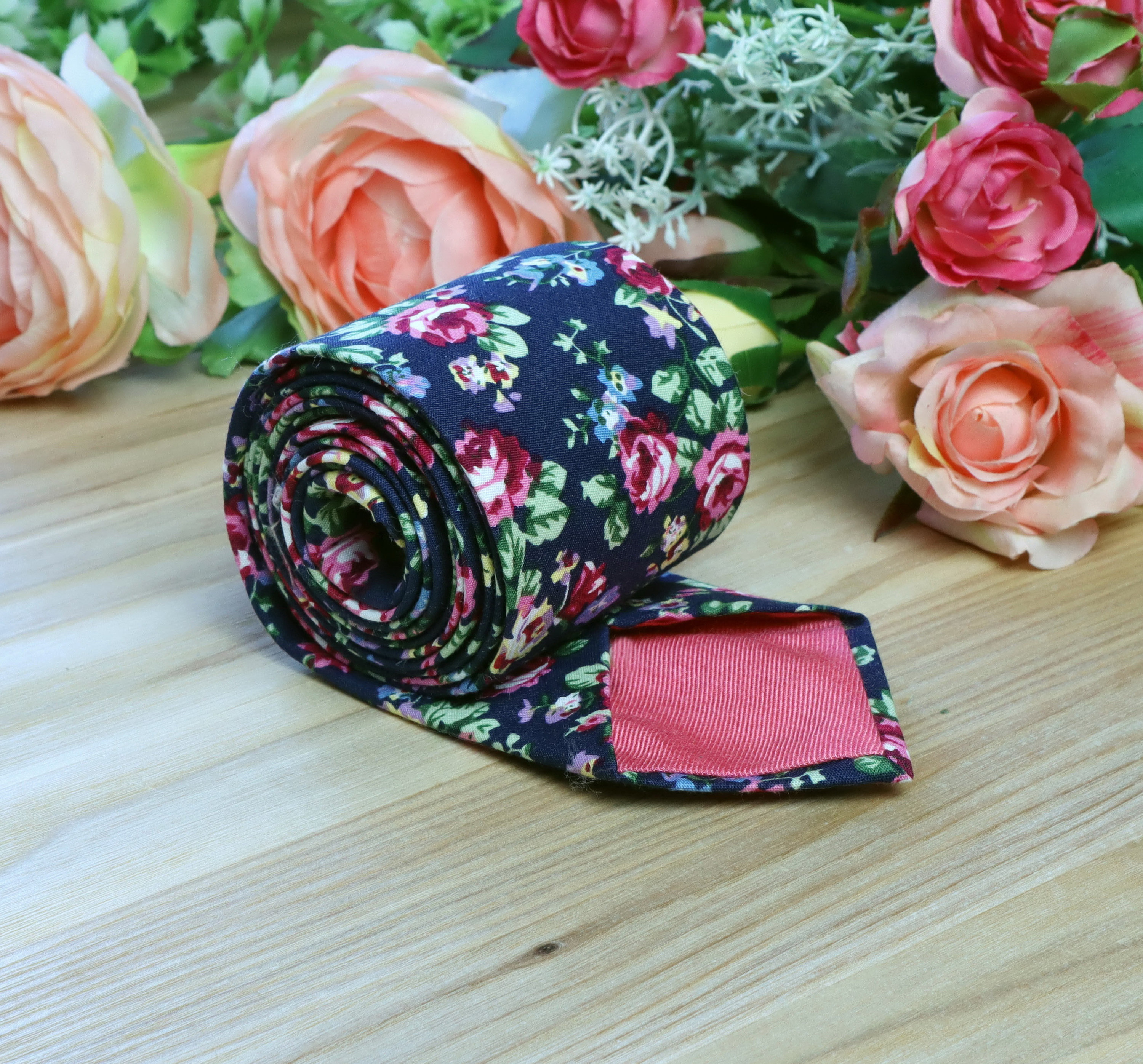 Pochette Costume Fleurs Rose - Mouchoir De Poche Homme Élégant Pour Mariage Champêtre, Bohème Chic - Accessoire Fleuri 25x25 Cm En Coton