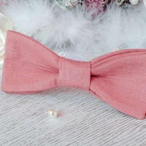 Bow Tie Peach Pink Classic Bow Tie Wedding Bow Tie Bowtie groomsmen Pink Wedding Bow Tie Pocket square Suspenders Special Order SALE