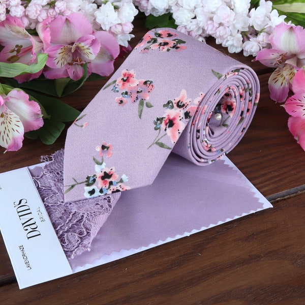 Super Skinny Striped Purple Lavender Slim Fully Lined NeckTie-Men's Neck Ties - Mens Dress Tie - Trendy Mens Ties