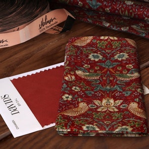 Pocket square Cinnamon Floral Matching Hanky David&#39;s Bridal Flower Garden Birds Fall Autumn color Red Wedding MAROON Floral Special Order