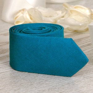 Bluejay Tie  Teal Men&#39;s skinny tie  Turquoise Wedding Ties  Necktie for Men Special Order