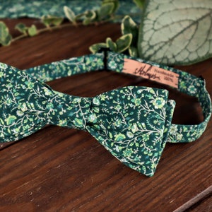 Emerald Green Floral Necktie Wedding WildFlowers Tie Floral Skinny tie Wedding Ties Necktie Bow-Tie Suspenders Pocket square Special Order image 5