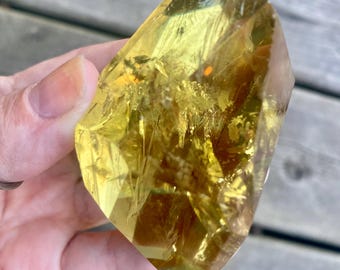 Beautiful Light-Filled Freeform Polished High Gloss Shine Citrine Specimen