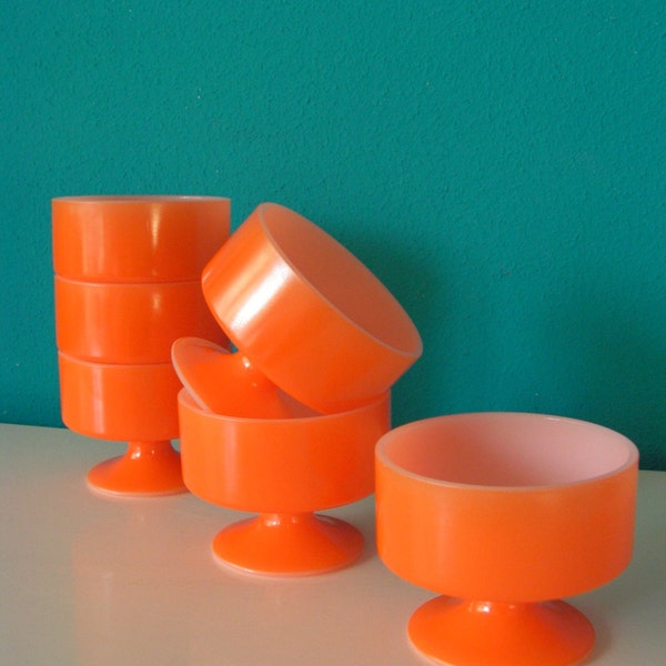 Vintage opale round footed Bowls, Cups opal opaline pyrex 1970s  Retro Home Decor Serving Kitchen Dining