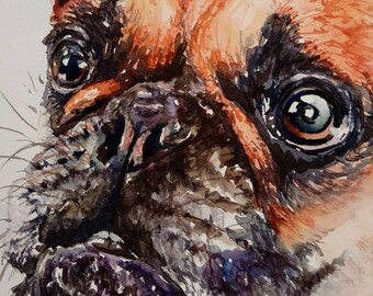 French Bulldog. Dog Lover Gift. Dog Birthday. Gotcha Day. Custom Pet Portrait. Dog Memorial Gift. Custom Art. Watercolor. Free Shipping. Art