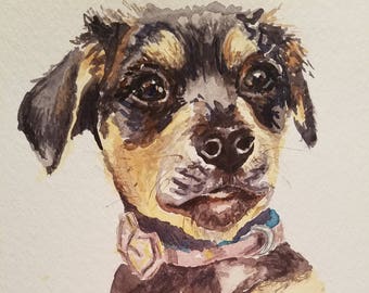 Puppy Blep/Macaroni/Dog Lover Gift/Dog Memorial/Dog Birthday/Gotcha Day/Custom Pet Portrait/Custom Art/Free Shipping