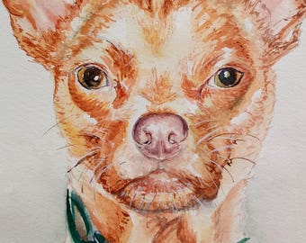 Chihuahua gift/Dog Lover Gift/Dog Memorial/Dog Birthday/Gotcha Day/Custom Pet Portrait/Custom Art/Free Shipping/Dog Art