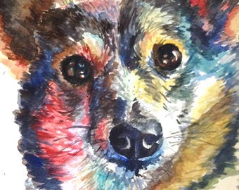 Watercolor dog portrait/Dog Lover Gift/Dog Memorial/Dog Birthday/Gotcha Day/Custom Pet Portrait/Custom Art/Free Shipping
