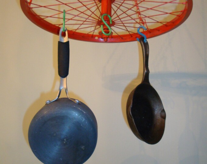 Bicycle Wheel Pot Rack Etsy