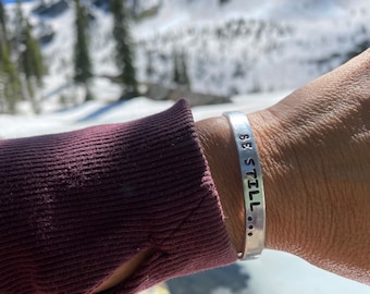 Be Still Silver Aluminum Cuff bracelet