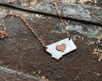 Mixed metal Montana Heart Necklace