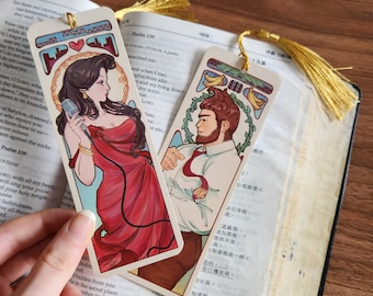 Marcadores • Art Nouveau • Mujer y Hombre Elegantes • Estilo Vintage