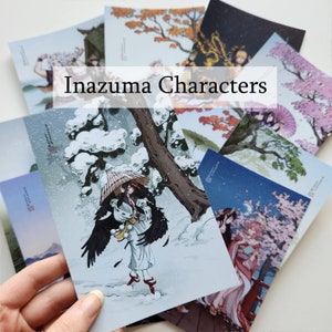 Cartes postales • Peintures japonaises Genshin Impact • Objets d'art de collection