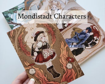 Postales • Pinturas de Genshin Impact Mondstadt • Arte coleccionable
