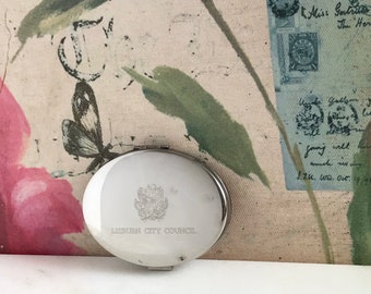 Rare Vintage Compact Mirror, Lisburn City Council,  Collectible, Northern Ireland Memorabilia, Belfast