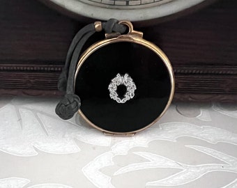 Vintage 1930s Fob Powder Compact, With Marcasite Lid and Tassels