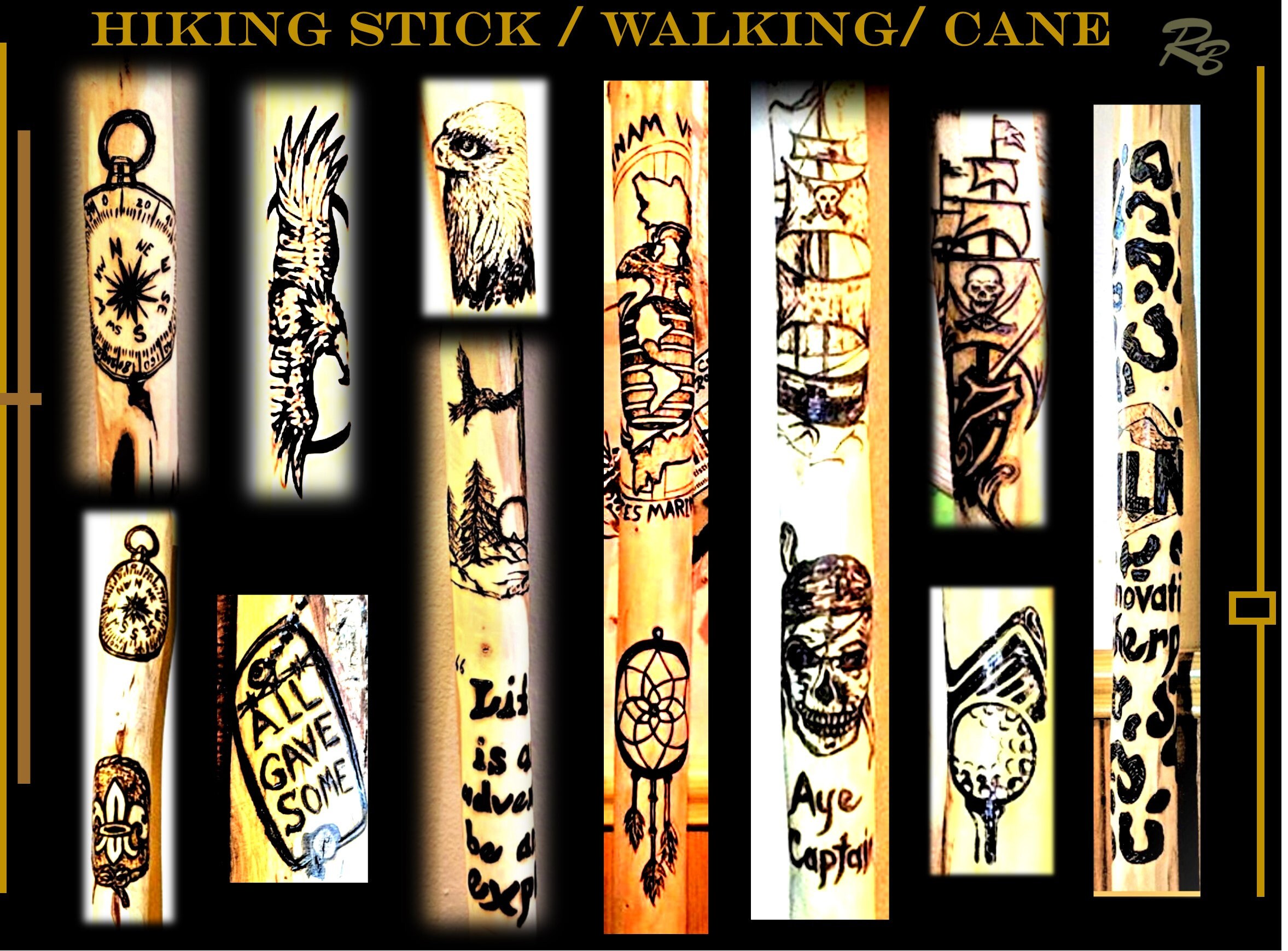 custom hiking sticks