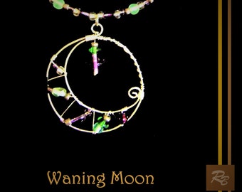 waning moon, necklace, celestial jewelry, moon jewelry, moon necklace