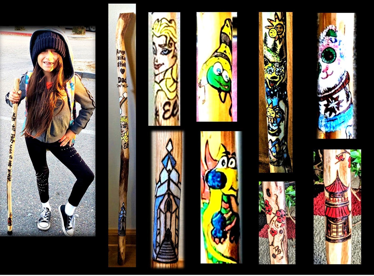 Kids Hiking Stick, Child Hiking Stick, Child, Kids, Walking Stick