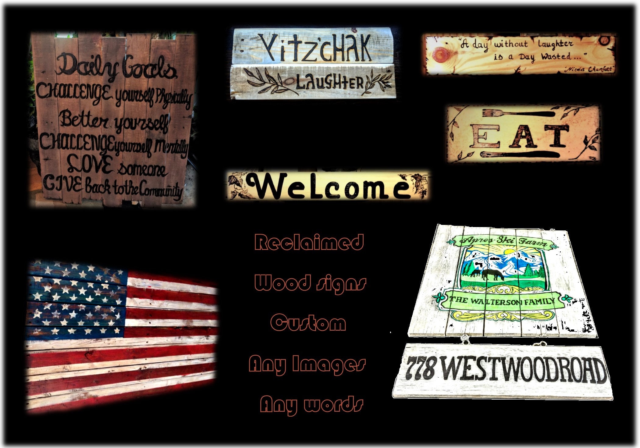 Pallet Wood Signs Custom Signs Art Restoration Mural Acrylic