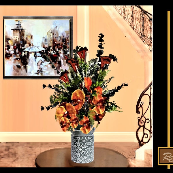 Silk Flower Arrangement Etsy