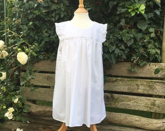 Girl's White Pinafore Apron. Victorian style ideal for book day, school trips, stage.  Old fashioned pinafore