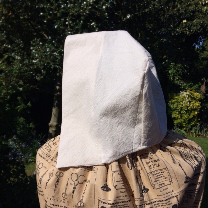 Coif style bonnet, Calico fabric. Adults multi-sized, Les Mis, Puritan, Prairie, Maid , Cook, Re-enactment image 6