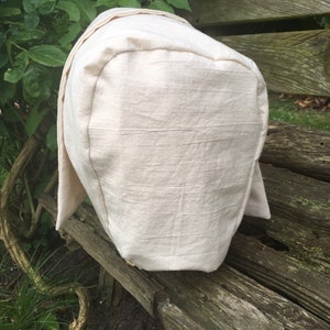 Coif style bonnet, Calico fabric. Adults multi-sized, Les Mis, Puritan, Prairie, Maid , Cook, Re-enactment image 2