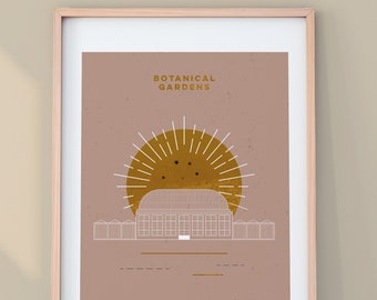 Sheffield Print, Botanical Gardens, Sheffield Poster, Sheffield Gift, Sheffield Icon, Botanical Print, Sheffield Wall Art, Gallery Wall,