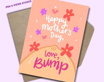 Mummy To Be - From The Bump - Mummy To Be - Floral Mother's Day Card - Bump Card