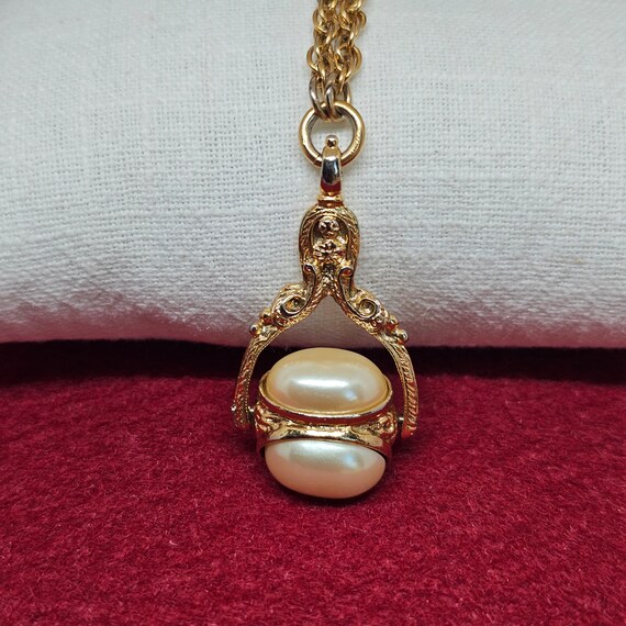 Retired 1928 Fob Faux Pearl Necklace 28" - image 4