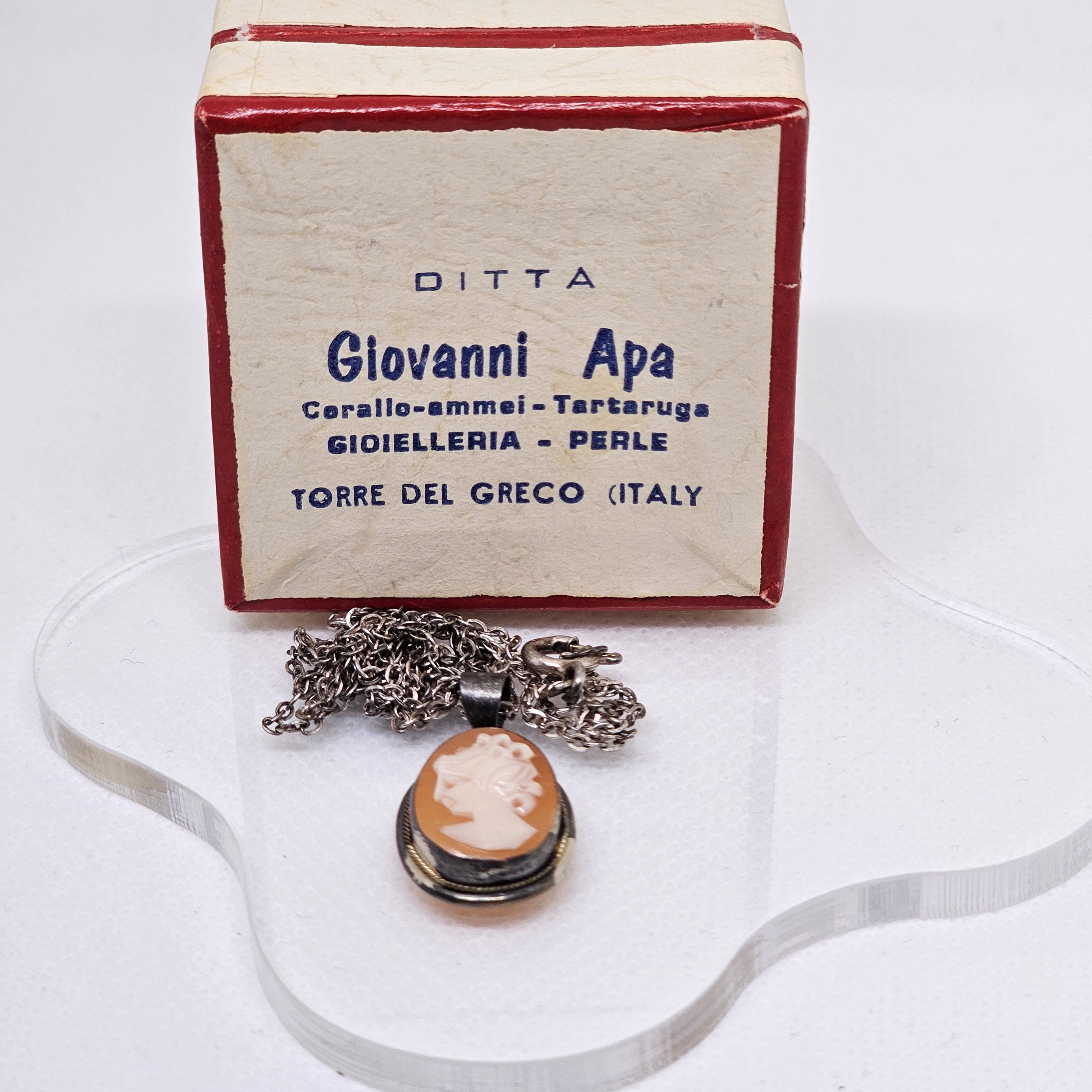 Vintage Giovanni Apa Cameo Sterling Necklace - Etsy