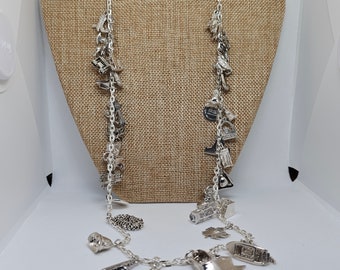 Vintage 42 Charm Sterling Silver Necklace 26&quot;