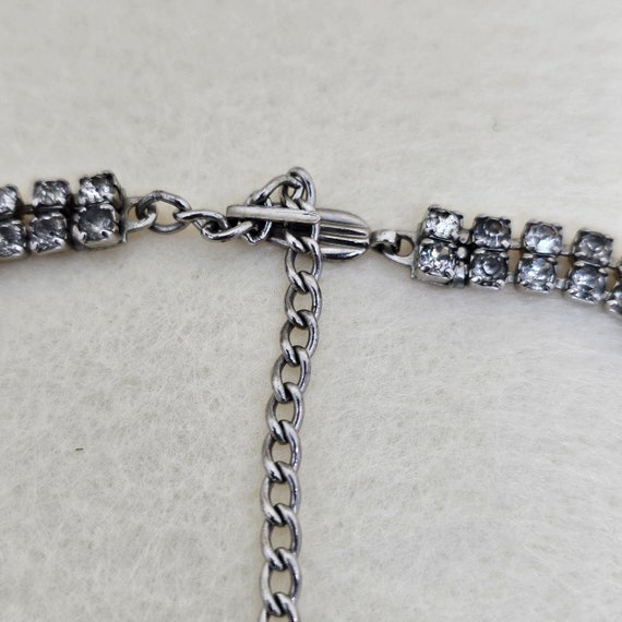 Vintage Double Strand Diamante Choker Necklace - image 6