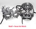 Masquerade Masks for Couples | His and Her Couple Masks Black Skull Men Mask and Swan Women Mask