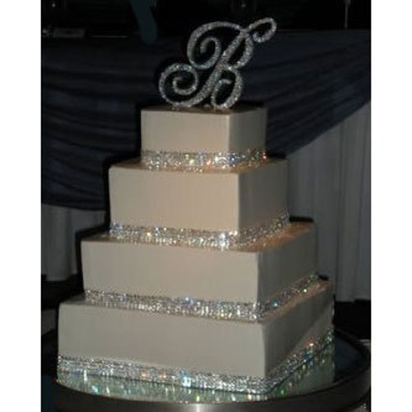 Mousseux 6 rangs cristal gâteau rubans diamant gâteau ruban bandes 1 Yard (prix le plus bas)
