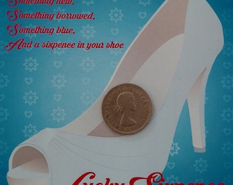 Lucky Sixpence For Bridal Shoe Silver Gift Boxed Wedding Sixpence Gift for Brides