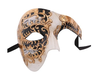 Phantom Masquerade Mask Musical Phantom of the Opera Gold Vintage Design Mask  (3 colors)