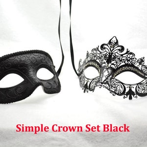 Vampire Diaries Masquerade Mask Set His & Hers Couples Mask Men's Half Mask