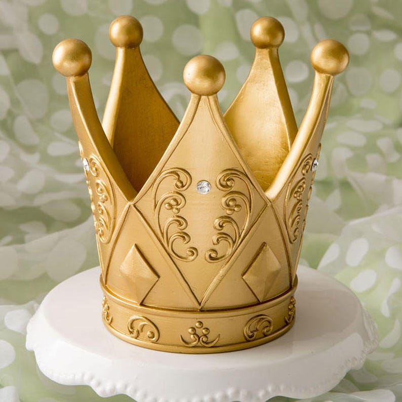 Crown Cake Topper Gold Ornate Crown Themed Cake Topper Etsy