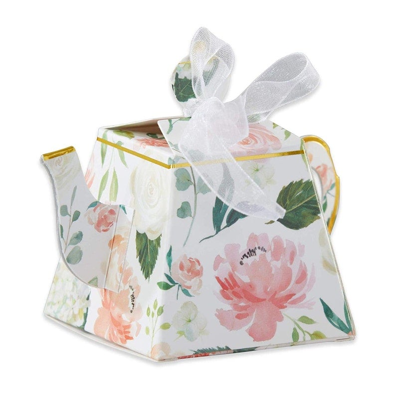 24 Floral Tea Time Teapot Favor Boxes bridal Shower Tea Party image 1