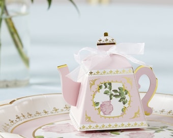 24 Tea Time Whimsy Teapot Favor Boxes bridal Shower Tea Party Favors Lady's Nightout Party Blue or Pink