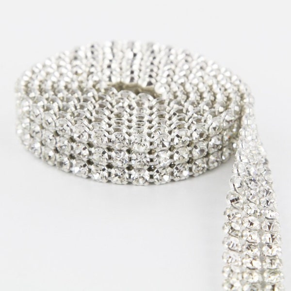 3 Rows Crystal Cake Ribbons with Real Rhinestones Diamond Cake Banding 1 yard ( Lowest Price )