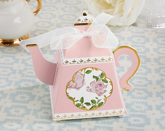 24 Tea Time Whimsy Teapot Favor Boxes bridal Shower Tea Party Favors Lady's Nightout Party Pink or Blue