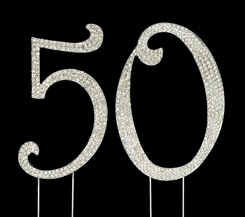 50th Birthday Cake Topper 50 Cake Topper Bling Anniversary - Etsy UK