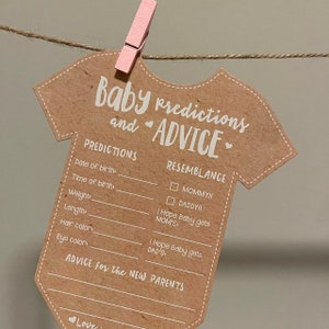 25 Baby Prediction and Advice Cards for Baby Showers Baby Prediction Cards Set of 25 Baby Advice Cards