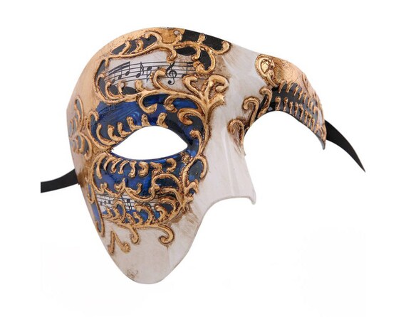Phantom of the Opera Half Face Masquerade Mask - Gold