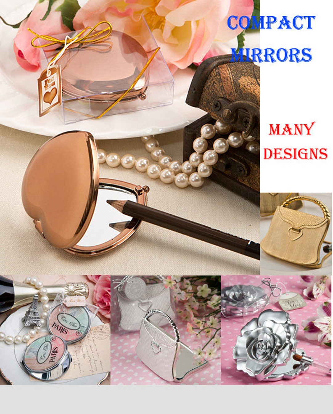 Compact Mirror Favors Bridal Shower Favors Compact Mirror Party Favors