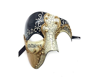 Mens Phantom of The Opera Masquerade Mask Musical Half Face Phantom Mask for Men 3 Colors